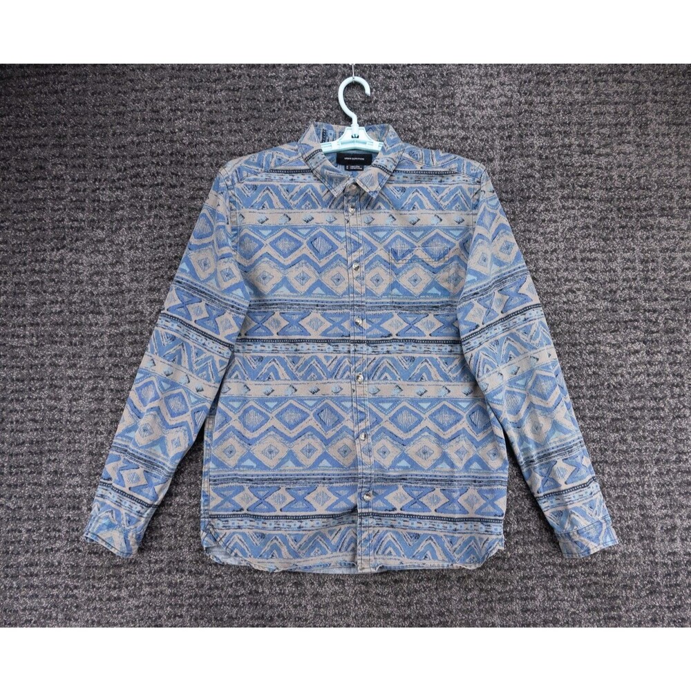 Urban Outfitters Shirt Mens Medium Blue Aztec Southwest All Over Print Casual